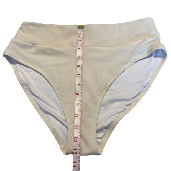 3/$12 High Waist Cream White Bikini Bottoms - Picture 5 of 9